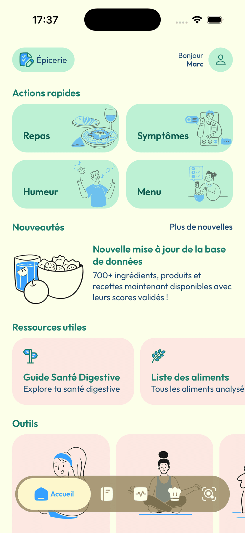 Bellya — Application de suivi du syndrome du côlon irritable